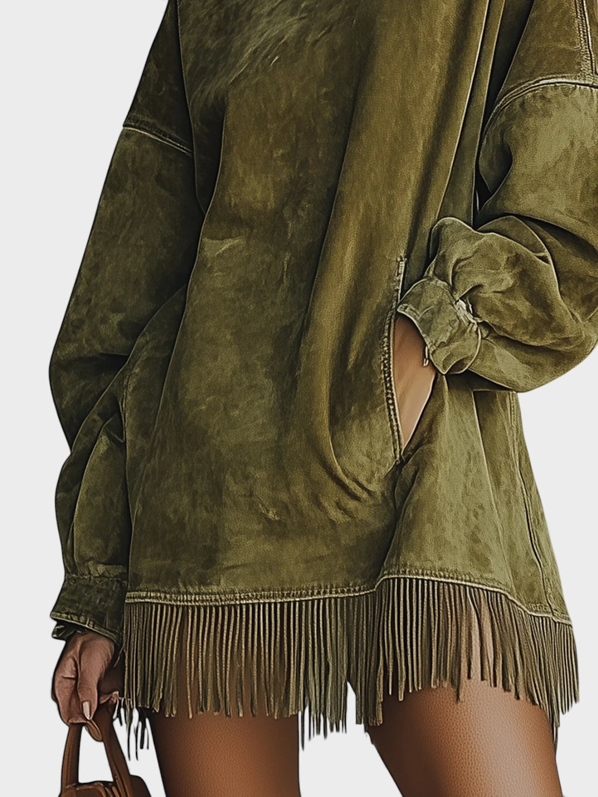 Carlota™ | Vestido de ante con flecos