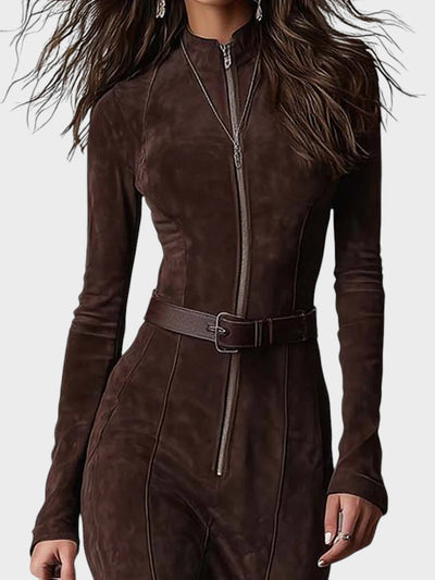 Julia™ | Vestido largo elegante de piel sintética