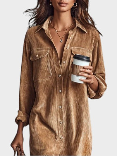 Alejandra™ | Vestido midi de pana holgado