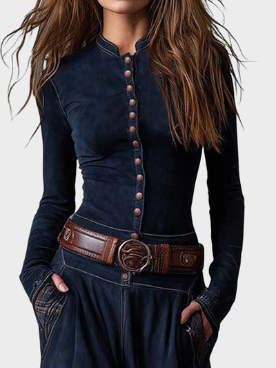 Marina™ | Vestido maxi de ante con cinturón